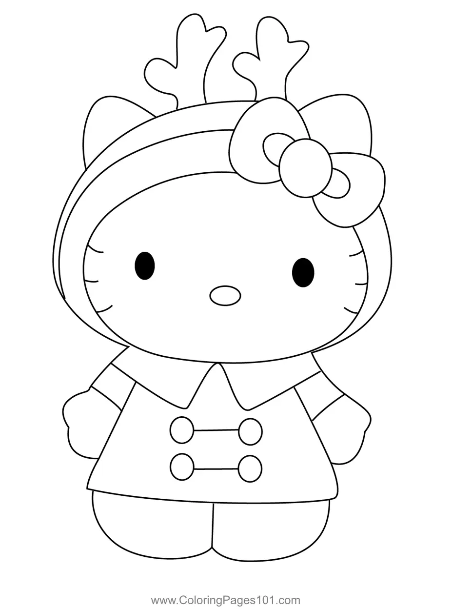 Hello Kitty Christmas Printable Coloring Pages
