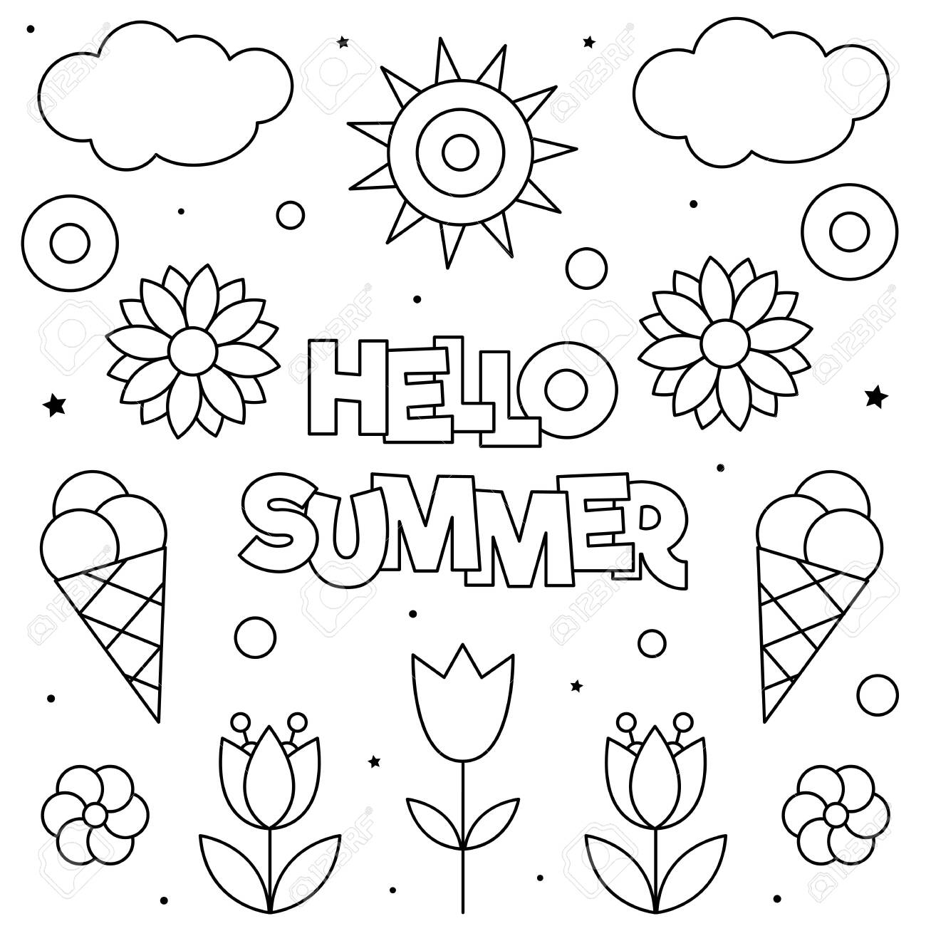 Hello Summer Coloring Pages Printable Hello Summer Coloring Pages Printable