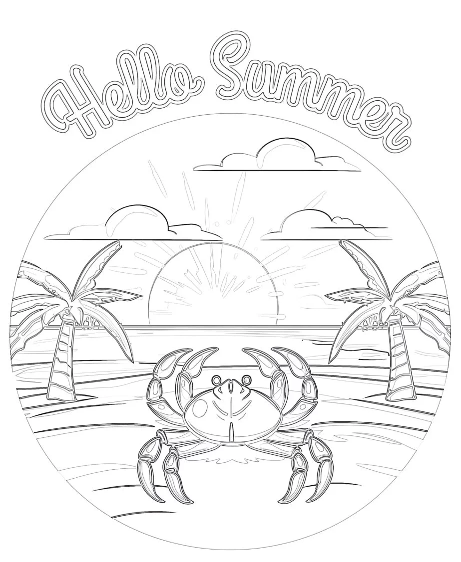 Hello Summer Coloring Page Coloring Pages Mimi Panda Hello Summer Coloring Page Coloring Pages Mimi Panda