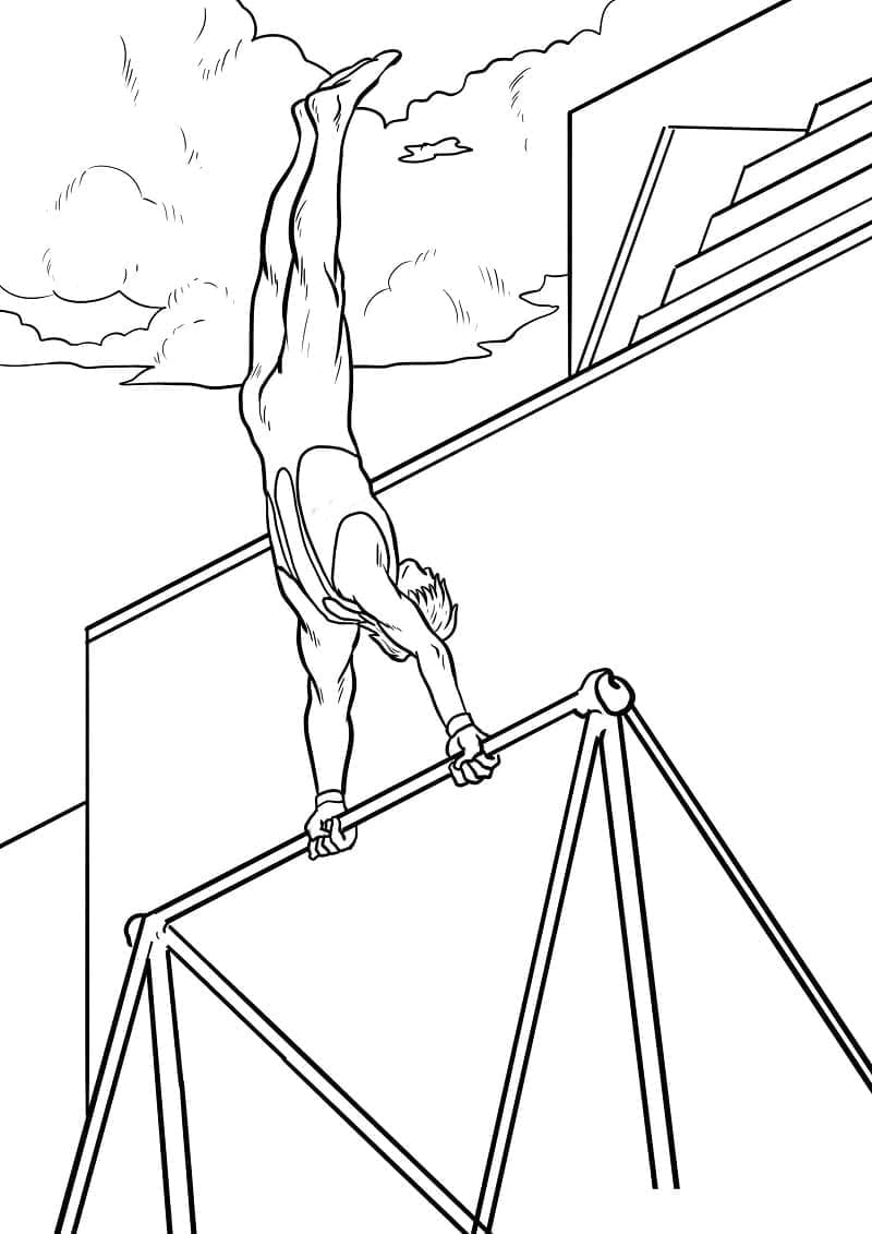 High Bar Gymnastics Coloring Page Download Print Or Color Online For Free
