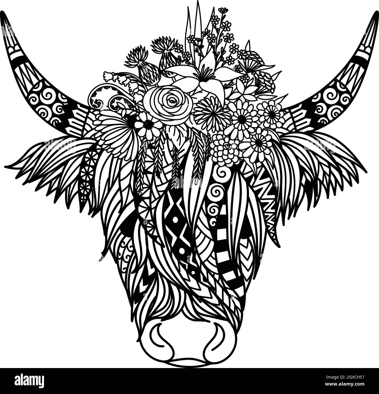 Printable Highland Cow Coloring Page Printable Highland Cow Coloring Page