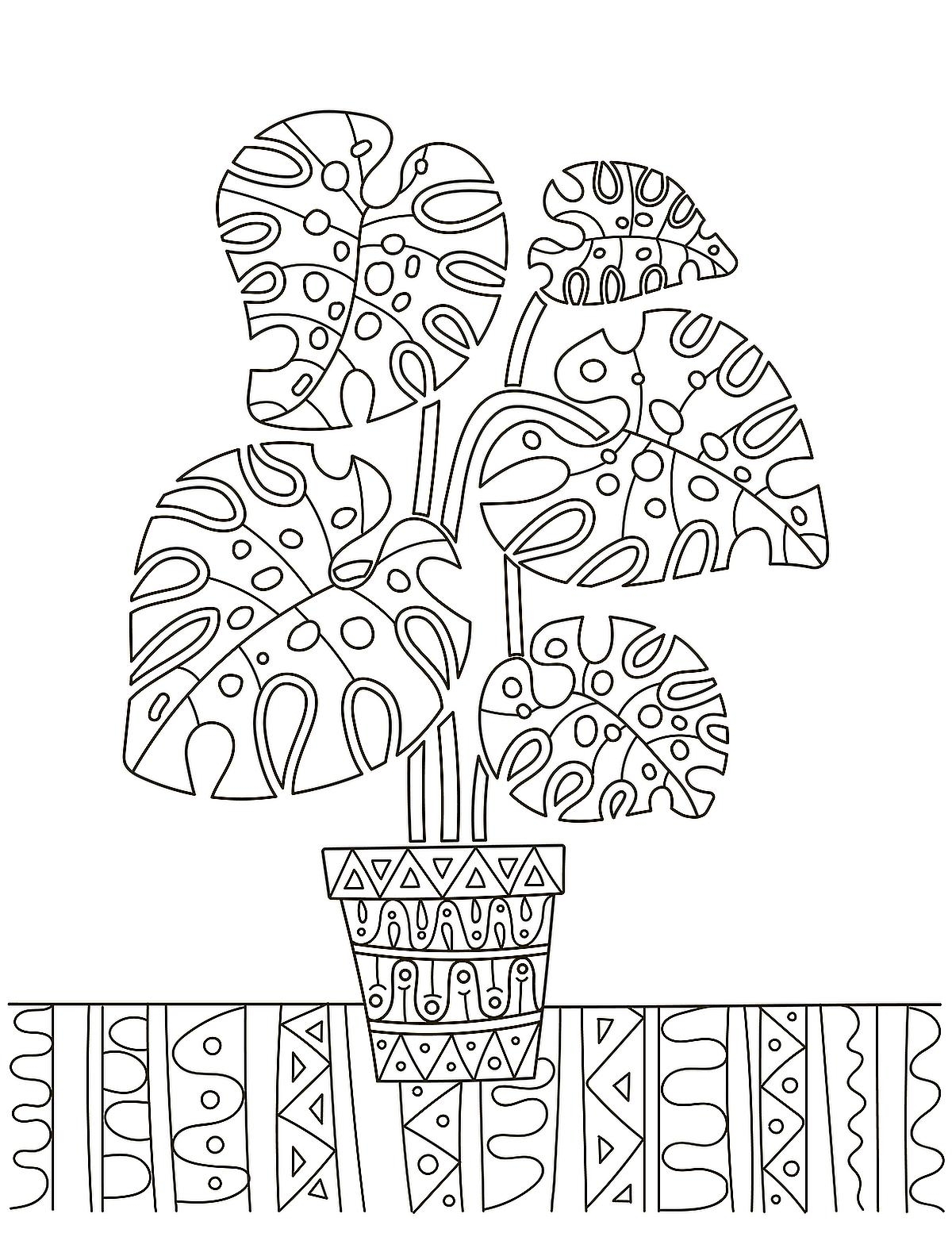Houseplants Coloring Pages Free Printable Coloring Pages Of Plants For Plant Lovers Printables 30Seconds Mom