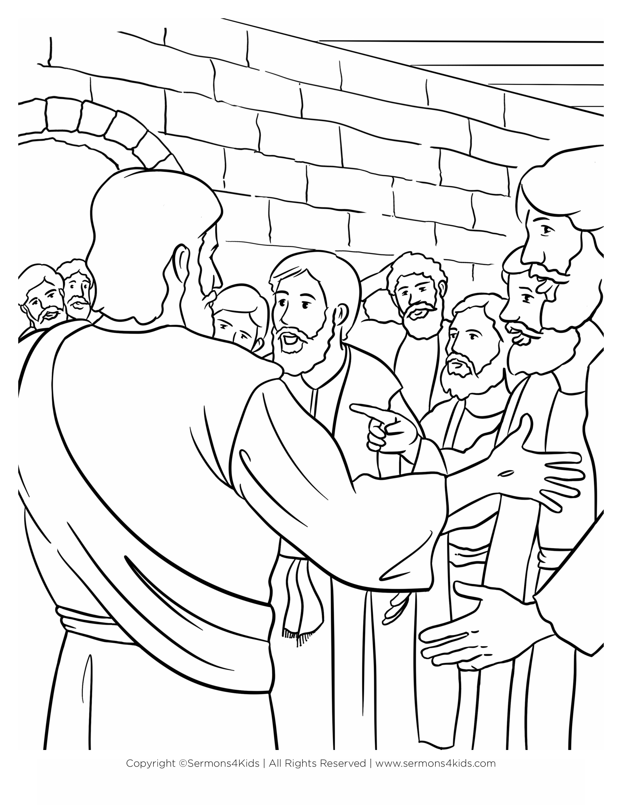 12 Disciples Coloring Page Free Printable