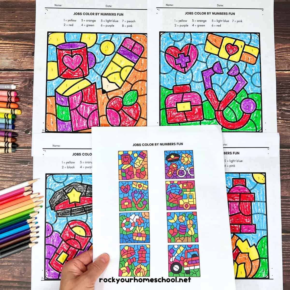 Jobs Coloring Pages For Fantastic Color By Number Fun Free Rock 
