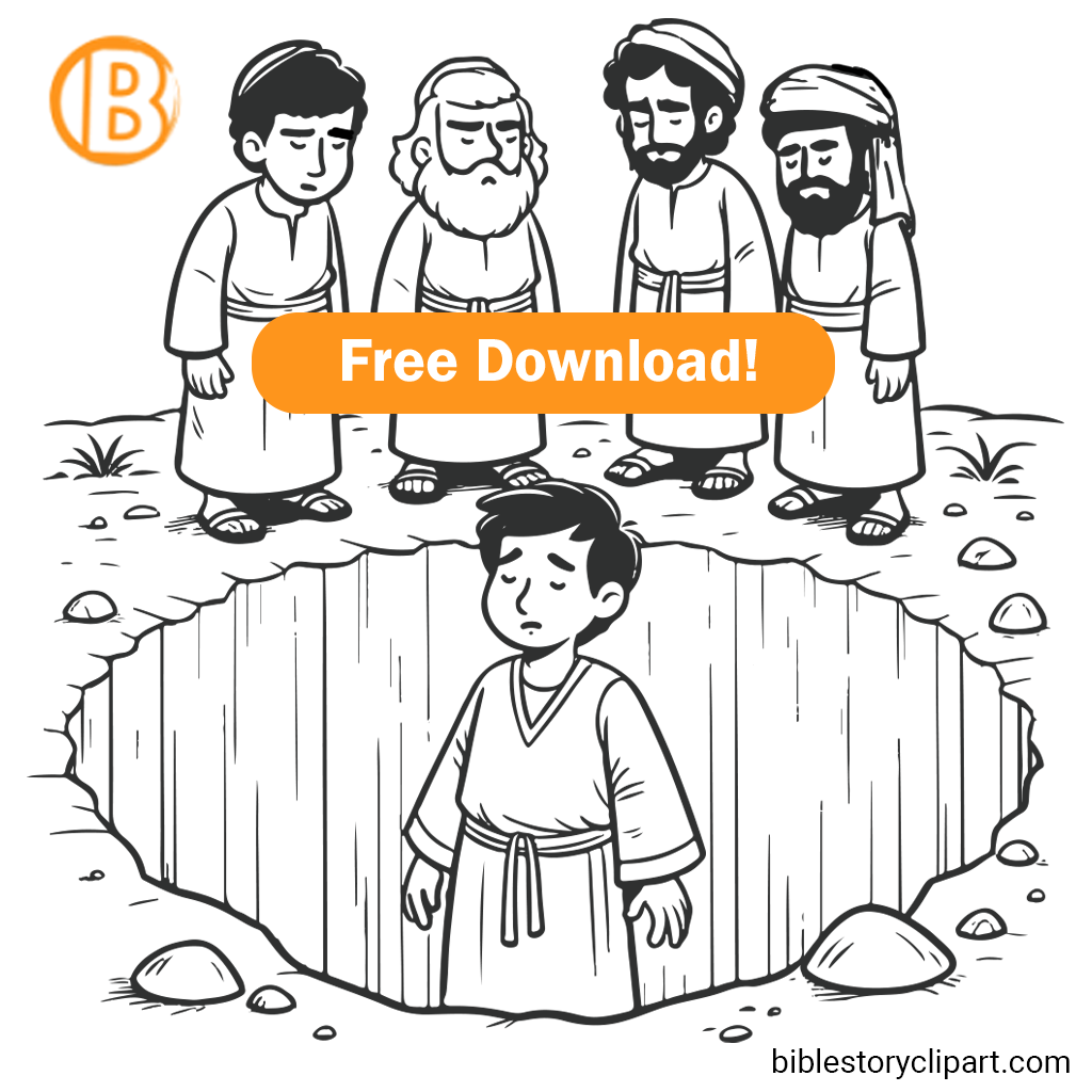 Joseph Thrown In The Pit Coloring Page Bible Story Clipart Joseph Thrown In The Pit Coloring Page Bible Story Clipart