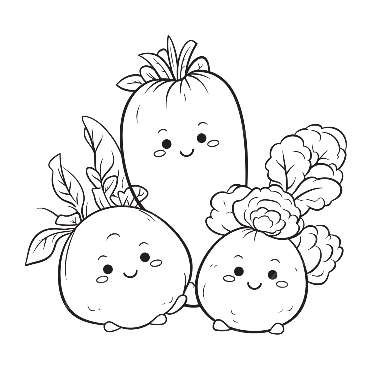 Kawaii Plant Coloring Pages Free Collection Of Coloring Ideas For Kids Printable Plants Images Outline Sketch Drawing Vector Kawaii Drawing Plant Drawing Wing Drawing PNG And Vector With Transparent Background For Free