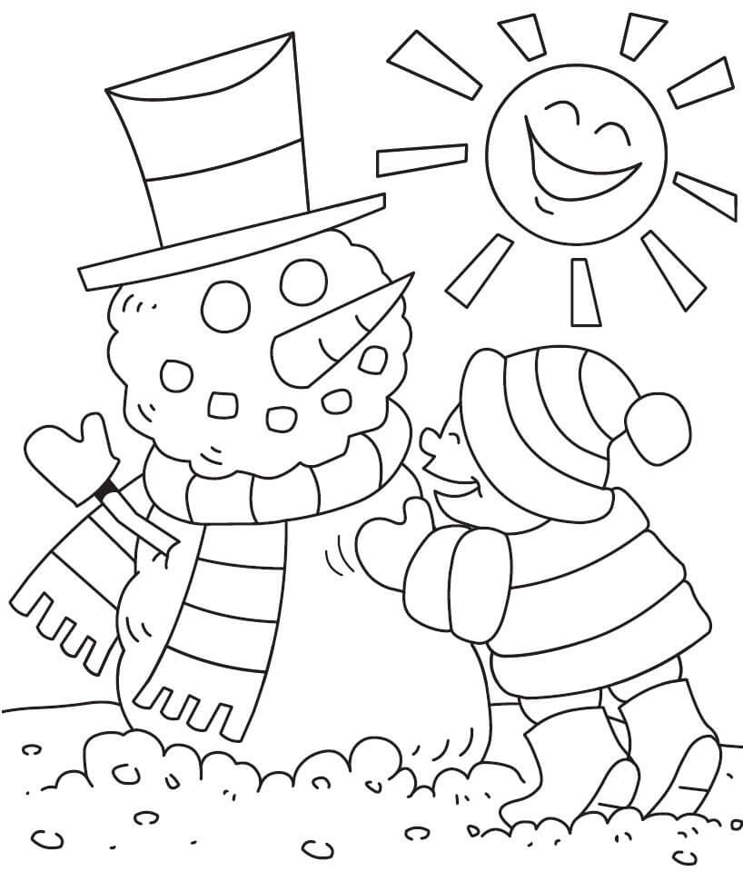 Kid Building Snoman In Winter Coloring Page Download Print Or Color Online For Free Kid Building Snoman In Winter Coloring Page Download Print Or Color Online For Free