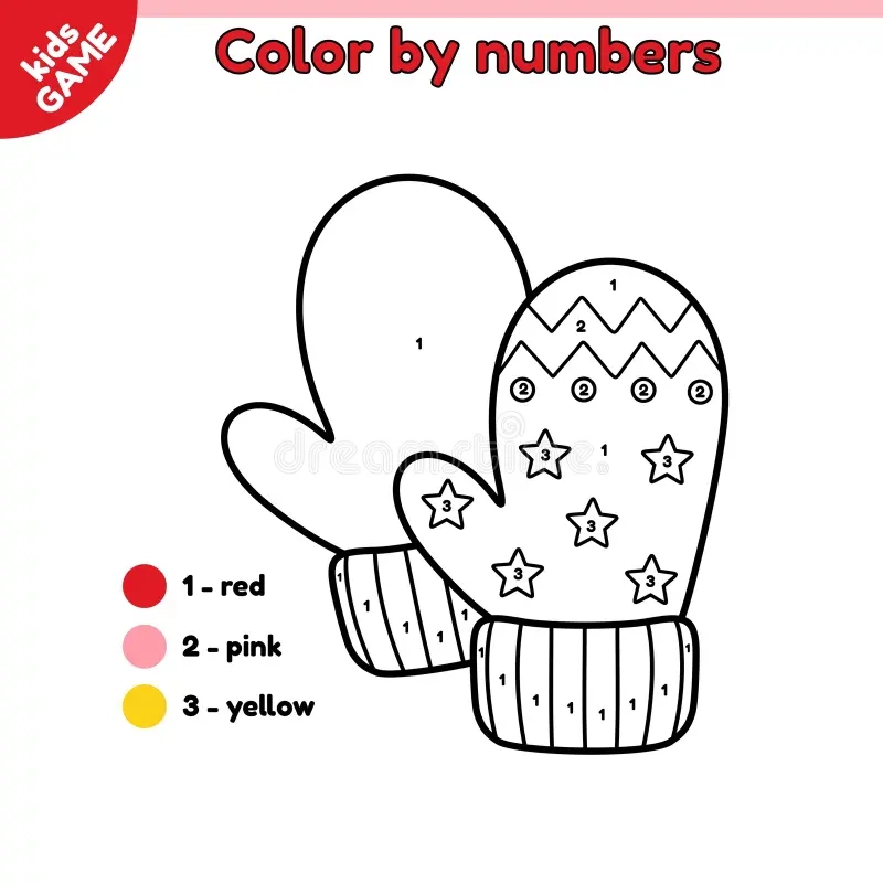 Kids Coloring Page By Numbers With Winter Mittens Stock Vector Illustration Of Black Mittens 337407998 Kids Coloring Page By Numbers With Winter Mittens Stock Vector Illustration Of Black Mittens 337407998