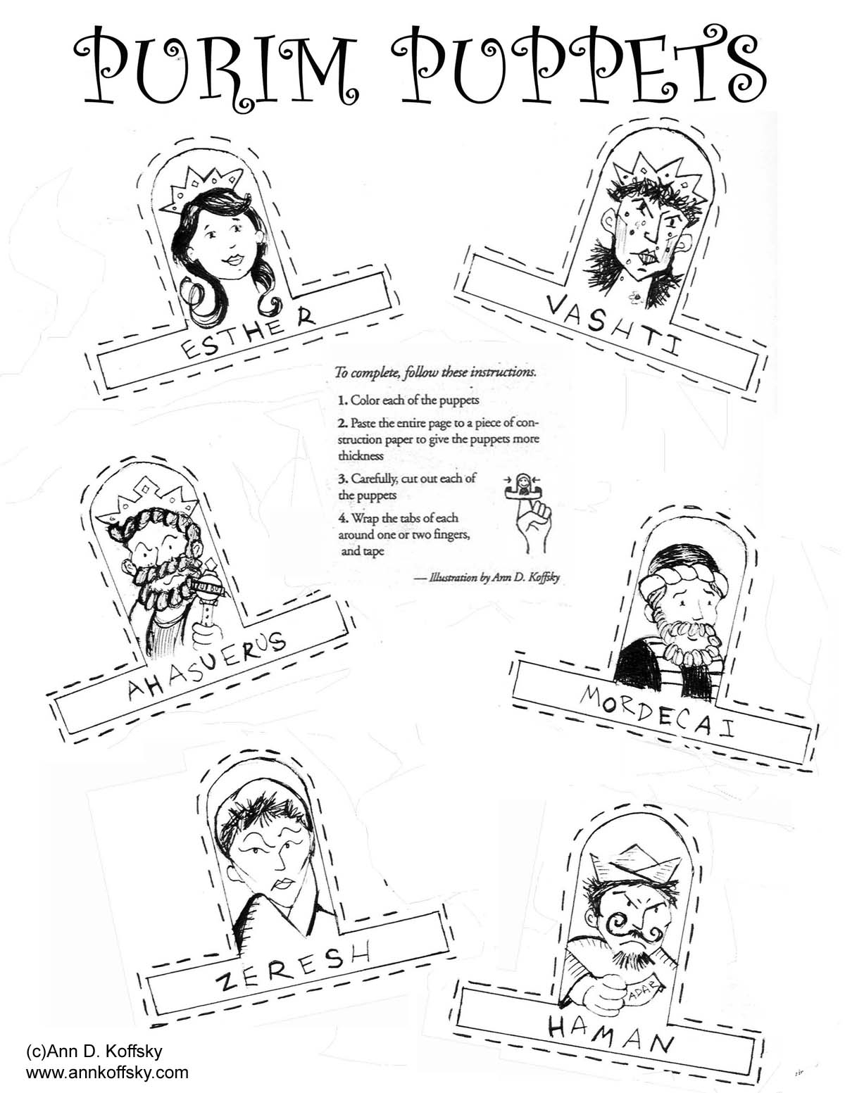 KosherBuzz Purim Coloring Pages KosherBuzz Purim Coloring Pages