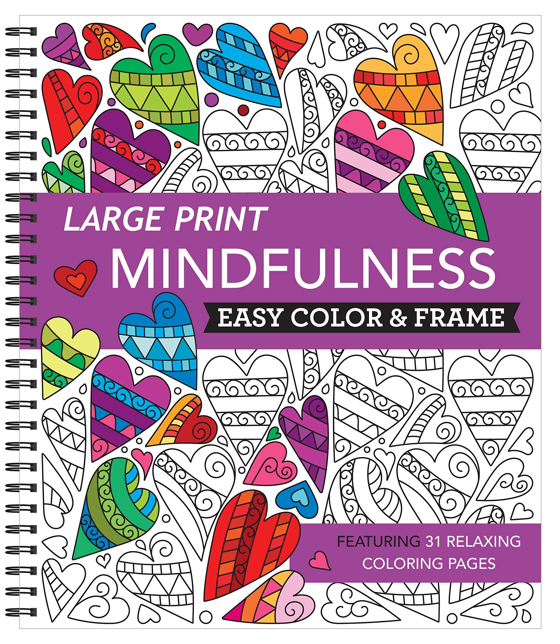 Large Print Easy Color U0026 Frame Mindfulness Stress Free Coloring 