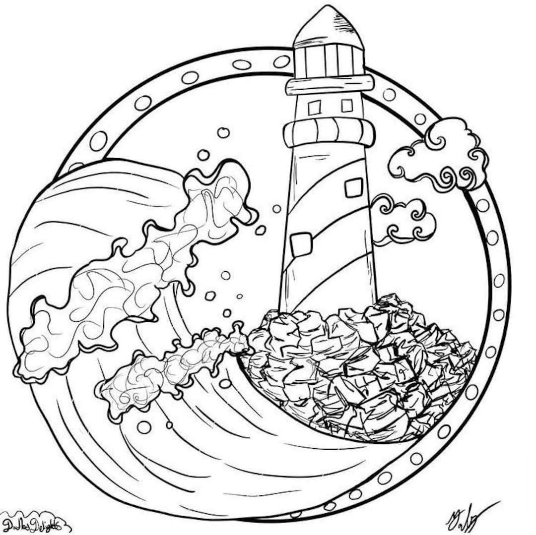 Lighthouse PDF Coloring Pages Kids Coloring Adult Coloring Etsy Lighthouse PDF Coloring Pages Kids Coloring Adult Coloring Etsy