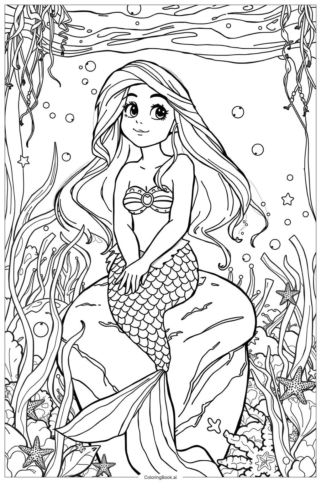 Little Mermaid Melody Coloring Page Free PDFu0026PNG Printable Little Mermaid Melody Coloring Page Free PDFu0026PNG Printable