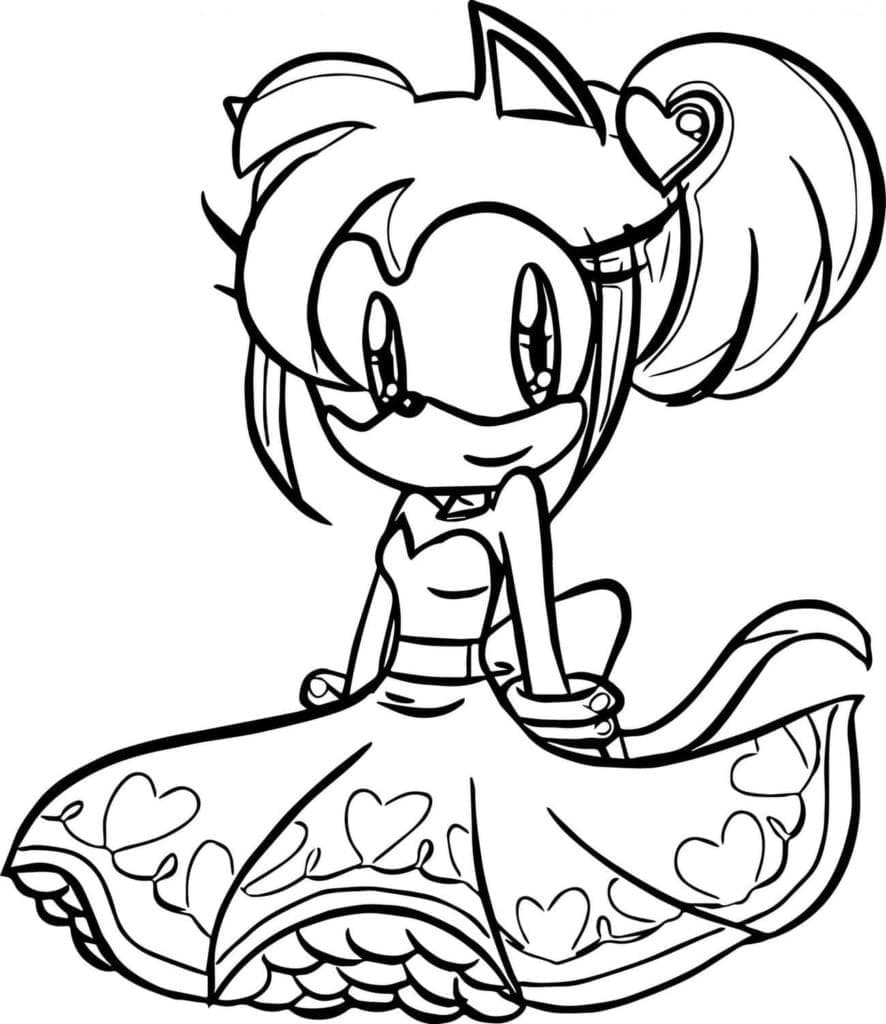 Lovely Amy Rose Coloring Page Download Print Or Color Online For Free