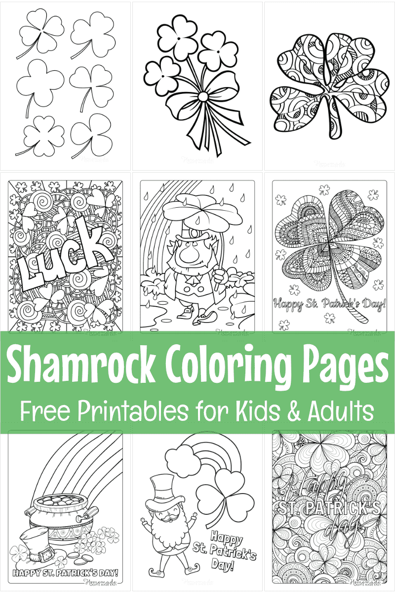 Lucky Shamrock Coloring Pages For Kids Adults