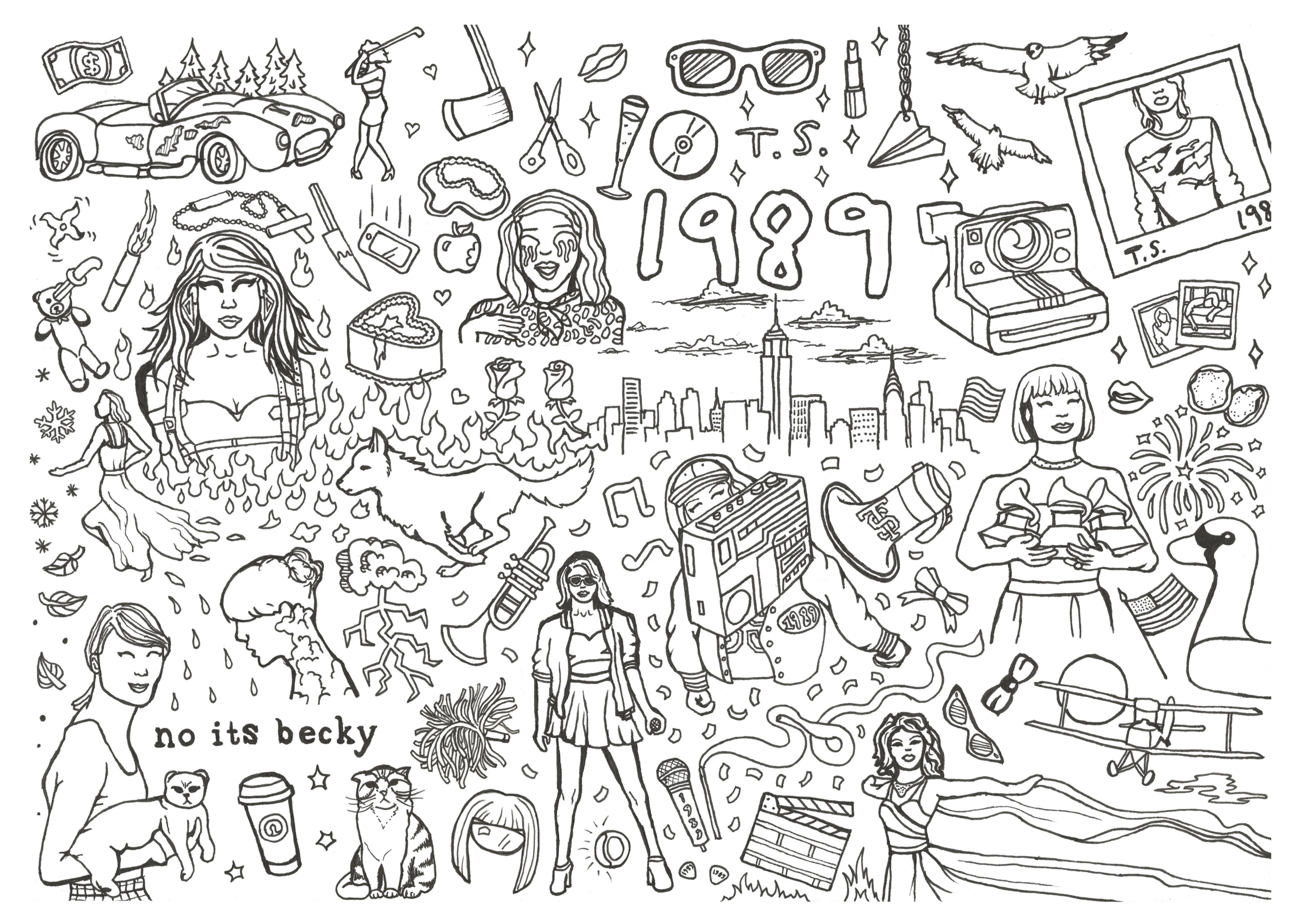 Made A 1989 Era Coloring Page Feel Free To Print And Use More Made A 1989 Era Coloring Page Feel Free To Print And Use More