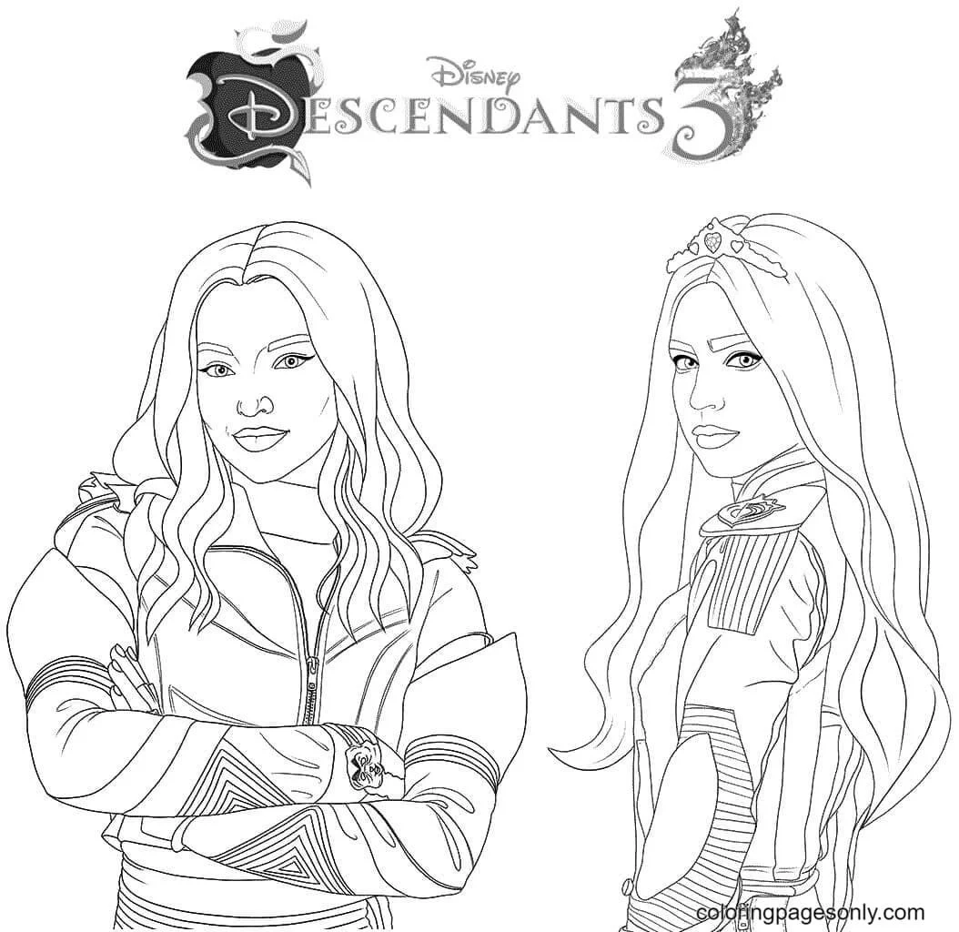 Mal And Evie Coloring Pages To Print Free Printable Coloring Pages
