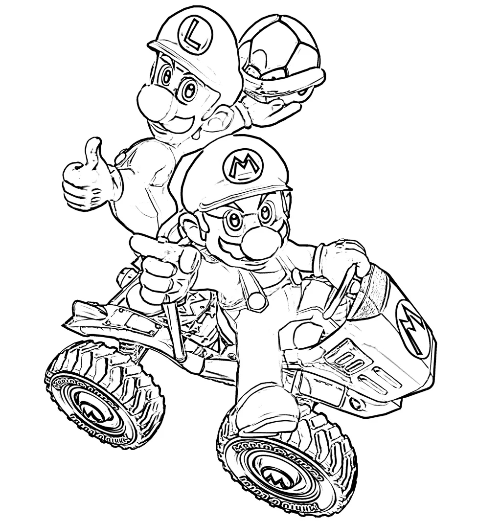 Mario Kart Coloring Page For Kids Mario Kart Coloring Pages