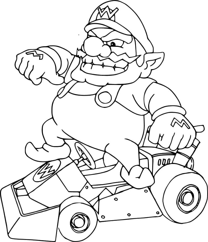 Mario Kart Wario Coloring Page Download Print Or Color Online For Free