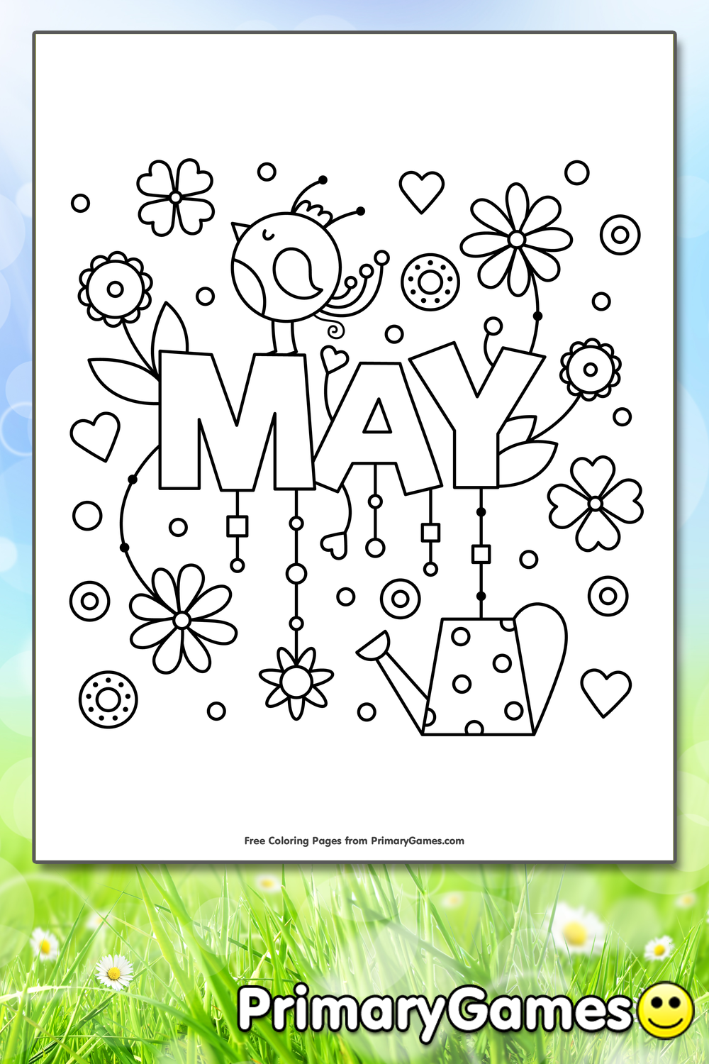 May Coloring Page FREE Printable PDF From PrimaryGames May Coloring Page FREE Printable PDF From PrimaryGames