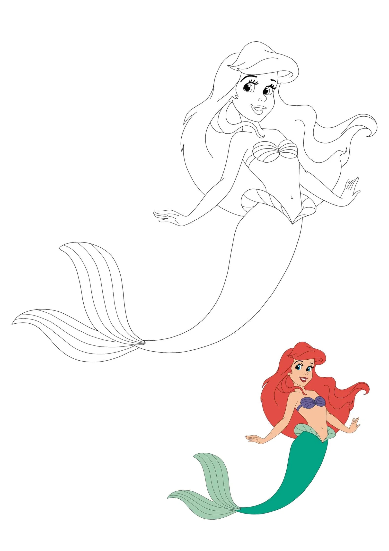 Ariel Coloring Page Free Ariel Coloring Page Free