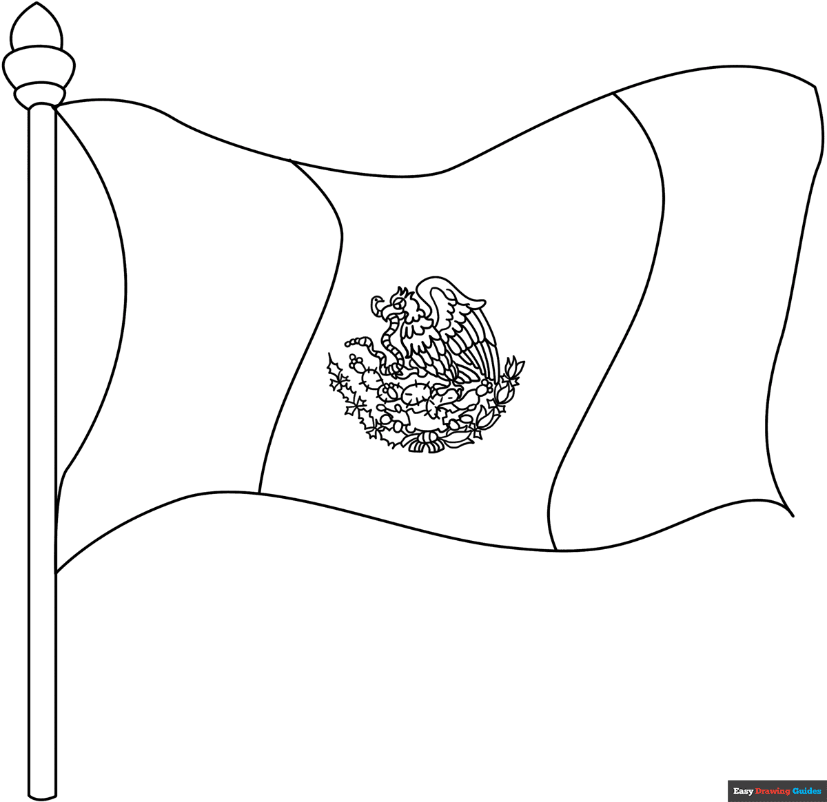 Mexican Flag Coloring Page Easy Drawing Guides Mexican Flag Coloring Page Easy Drawing Guides