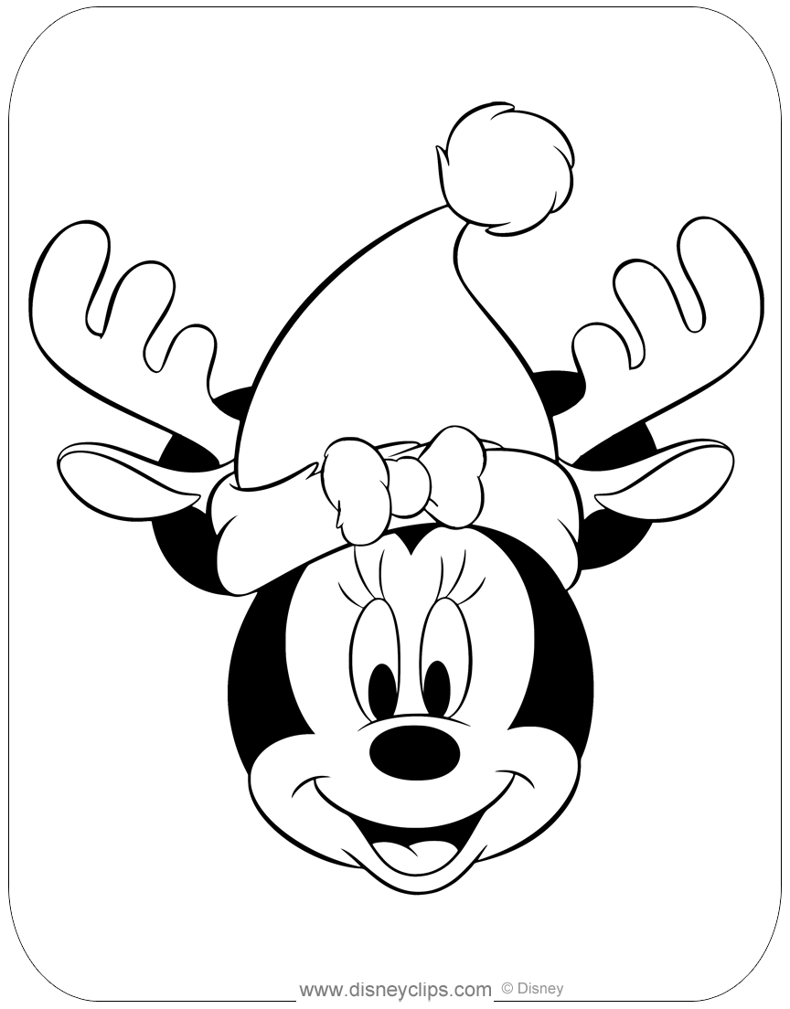 Minnie Mouse Christmas Coloring Pages Disneyclips Minnie Mouse Christmas Coloring Pages Disneyclips