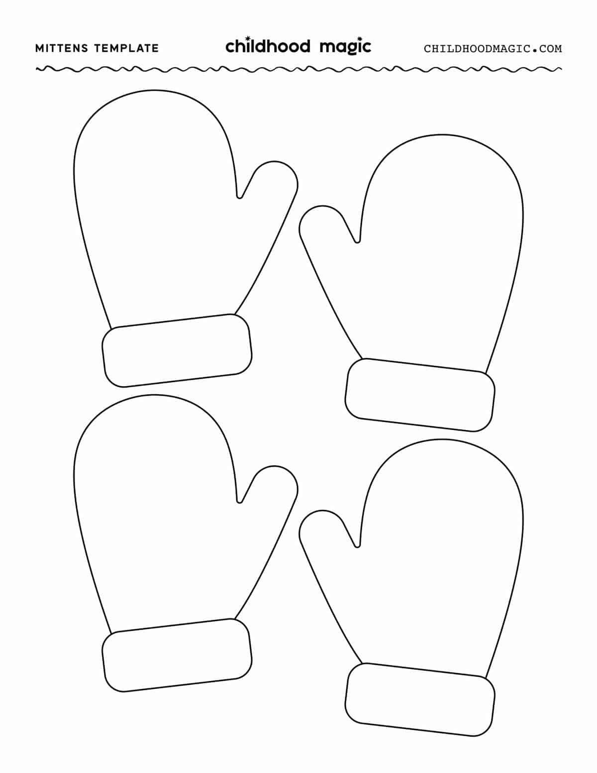 Mittens Template Childhood Magic Mittens Template Childhood Magic