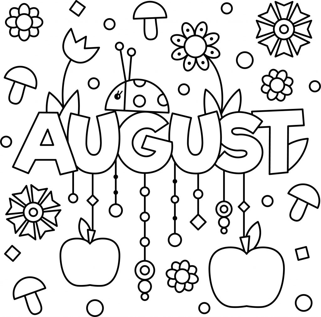 Monthly August Colouring Page Printable Thrifty Mommas Tips Monthly August Colouring Page Printable Thrifty Mommas Tips