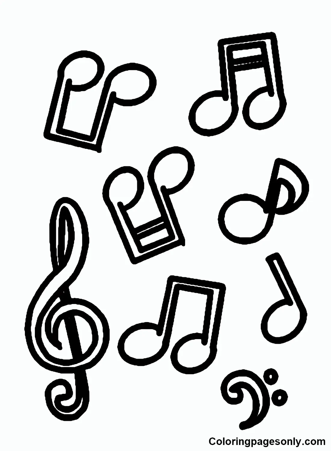 Printable Music Notes Coloring Pages