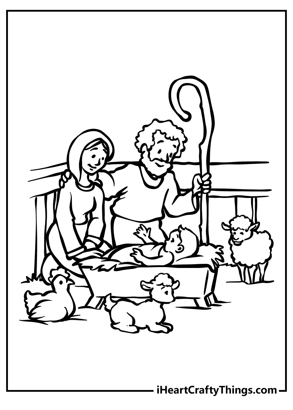 Nativity Scene Coloring Pages Printable