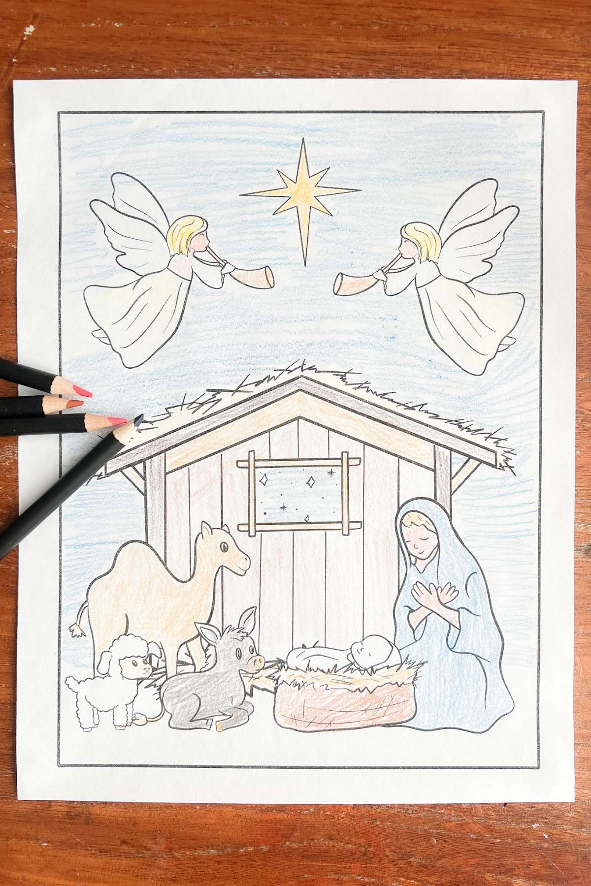 Nativity Scene Coloring Pages Free Printable 