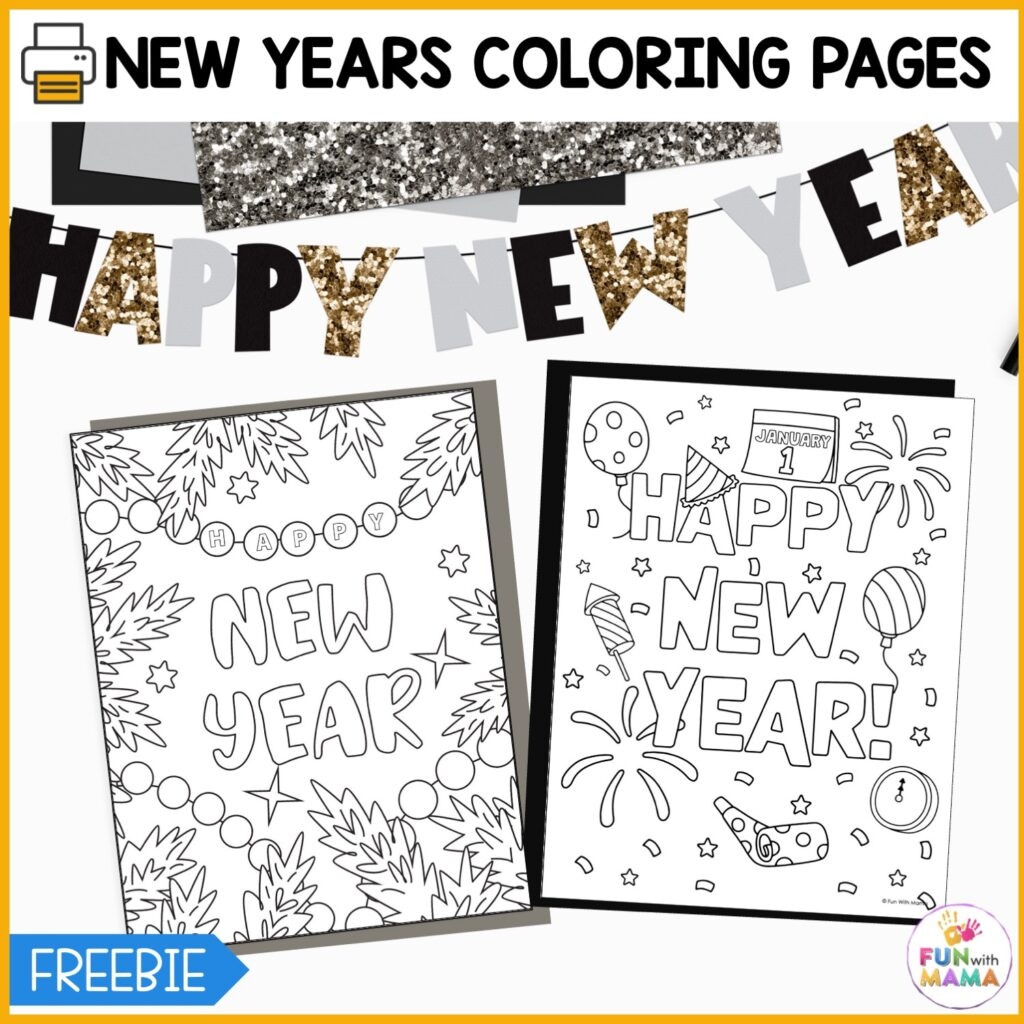 New Years Coloring Pages Fun With Mama New Years Coloring Pages Fun With Mama