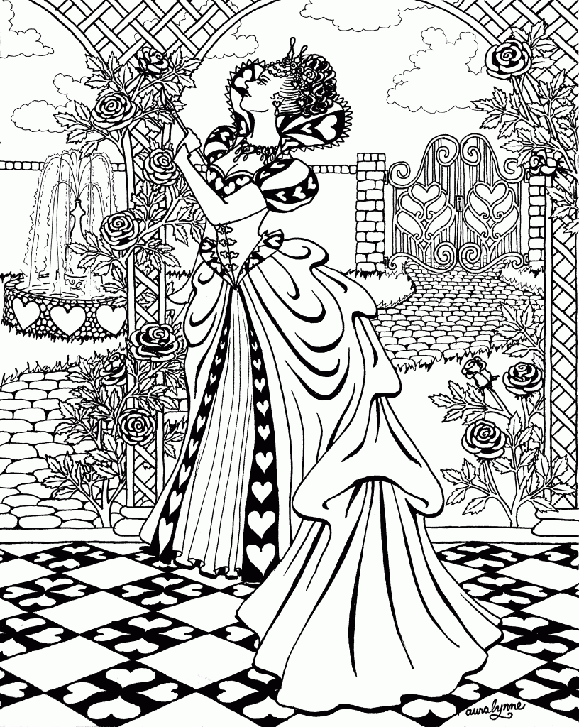 Paint The Roses Red Adult Coloring Page Auralynne