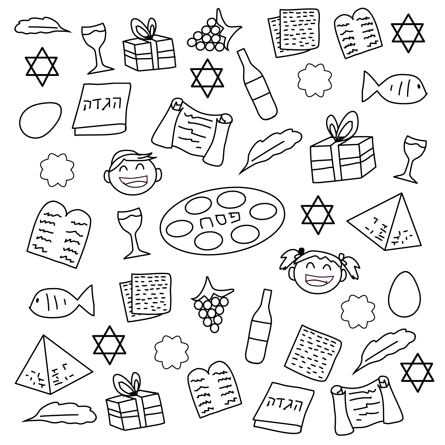 Passover Coloring Page Passover Haggadah By Haggadot Passover Coloring Page Passover Haggadah By Haggadot
