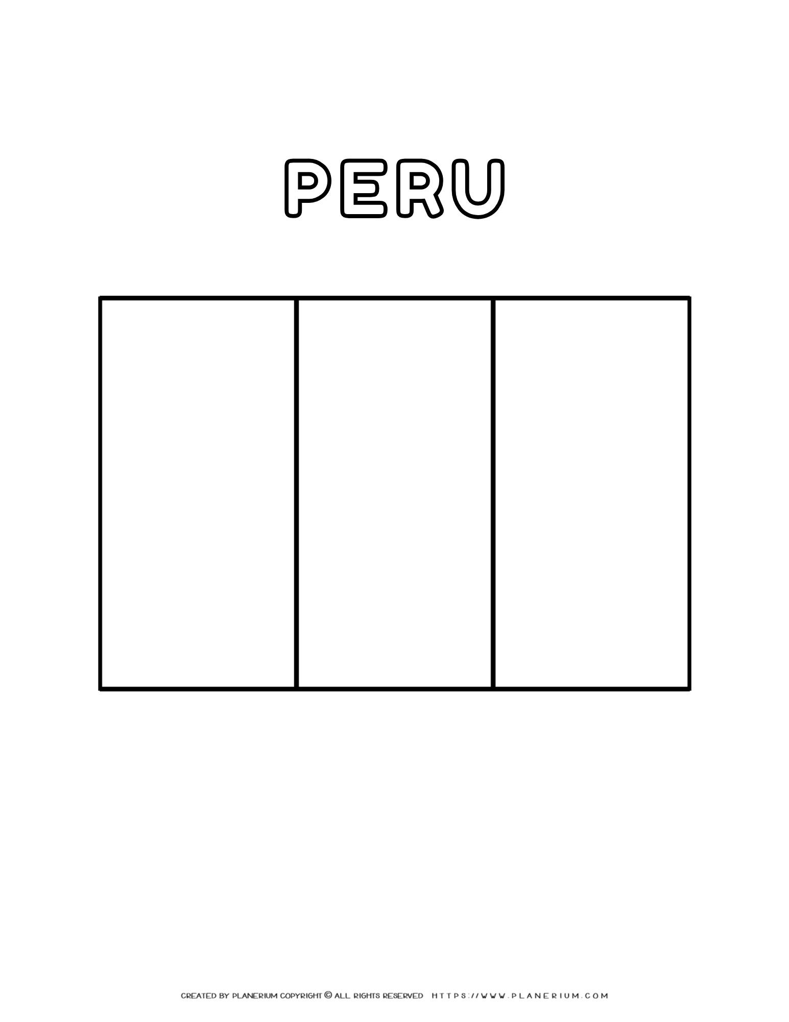 Peru Flag Coloring Page Printable Activity For Kids