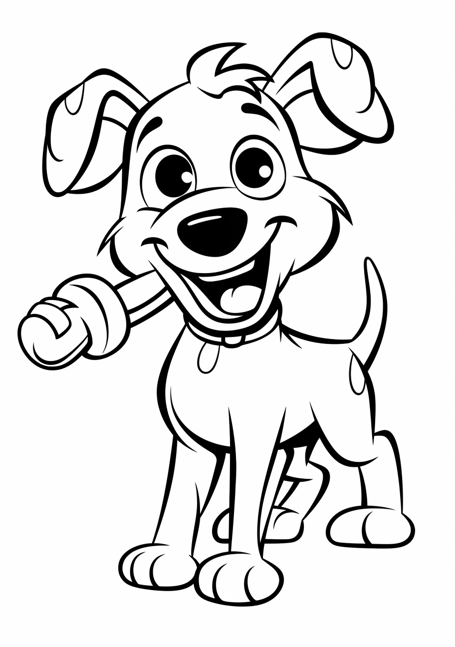 Playful Cartoon Dog With Toy Dog Coloring Page Free Printable Fun And Engaging coloring Hero