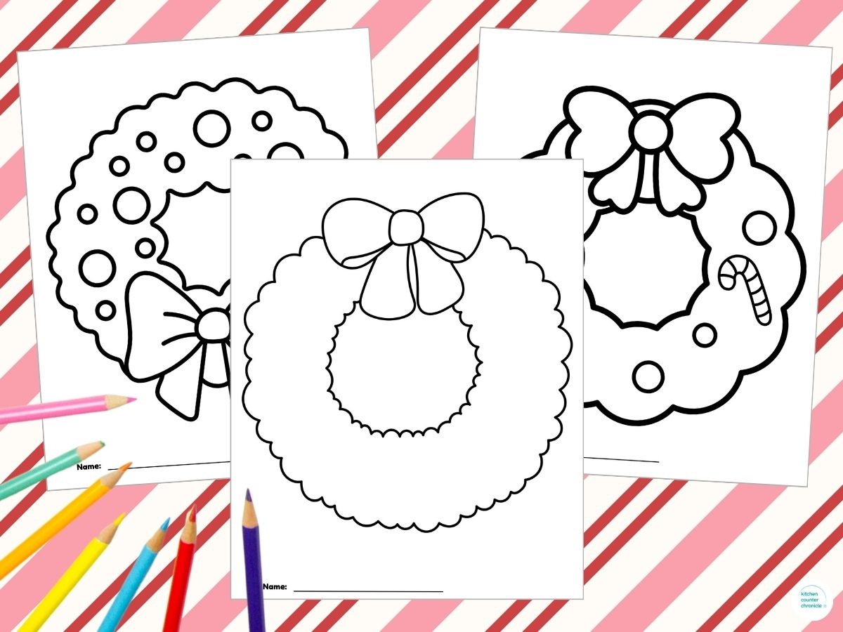 Printable Christmas Wreath Coloring Pages Printable Christmas Wreath Coloring Pages