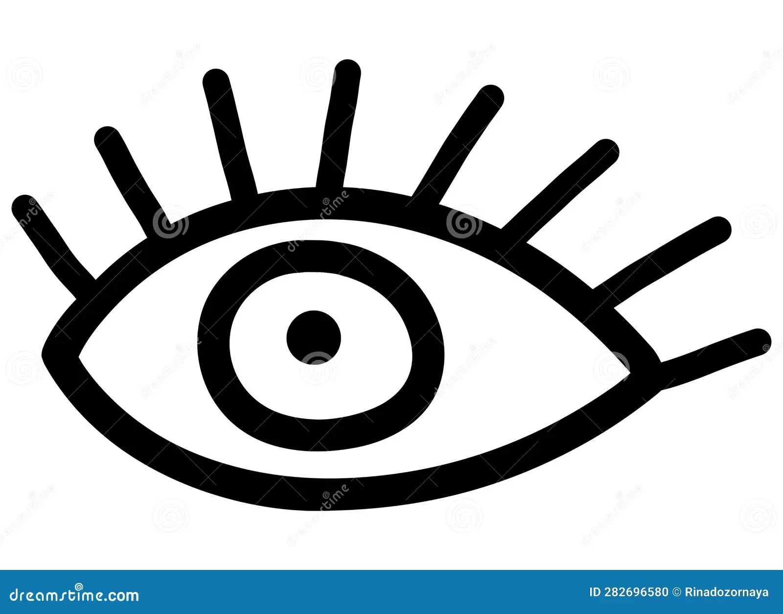 Printable Coloring Page For Kids Black And White Eye Icon Isolated Illustration Stock Illustration Illustration Of Simple Clipart 282696580