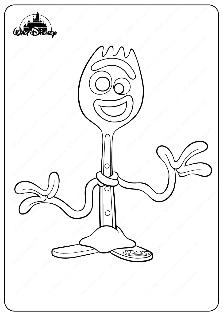 Printable Disney Toy Story Forky Coloring Pages Printable Disney Toy Story Forky Coloring Pages