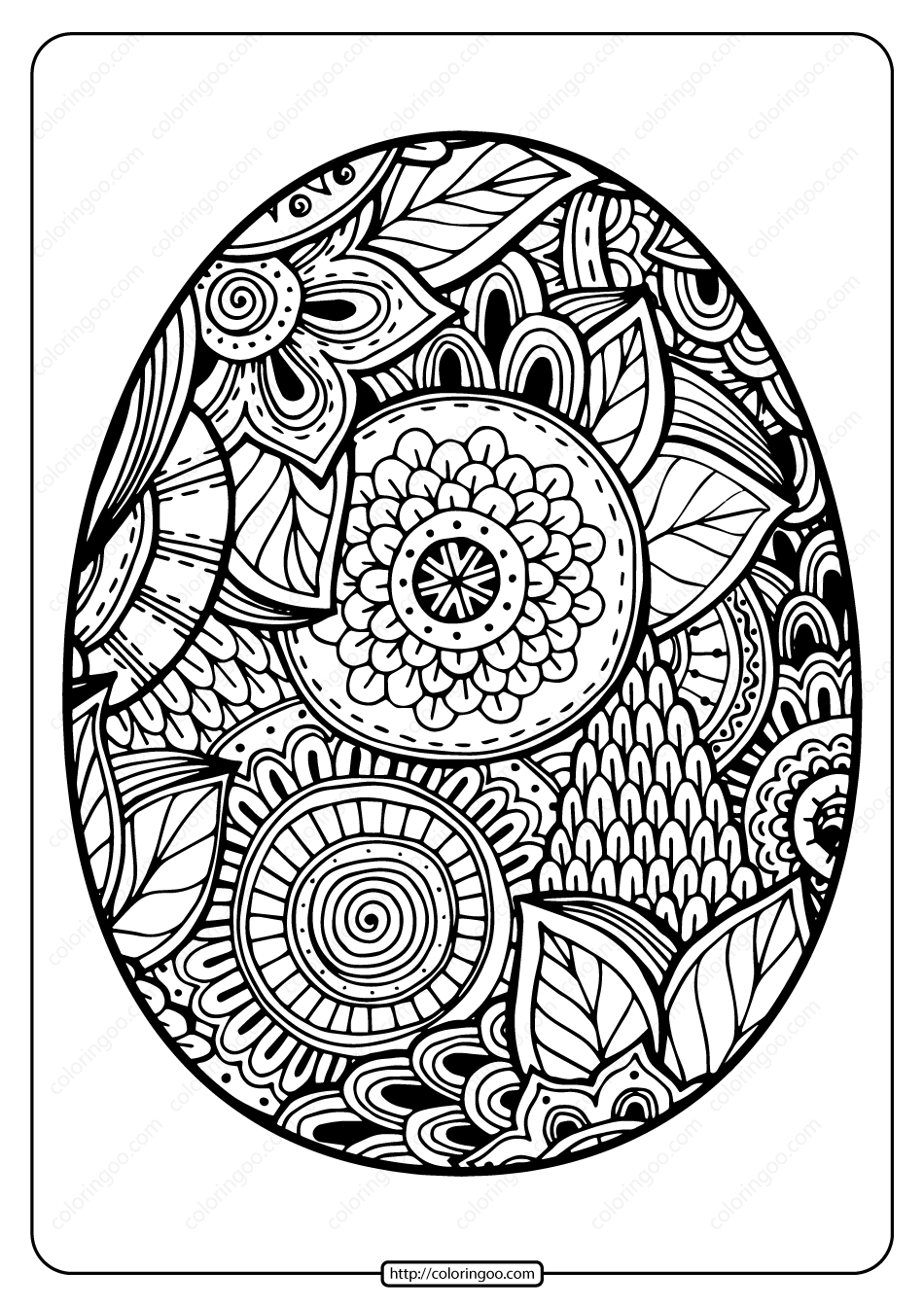 Egg Printable Coloring Pages