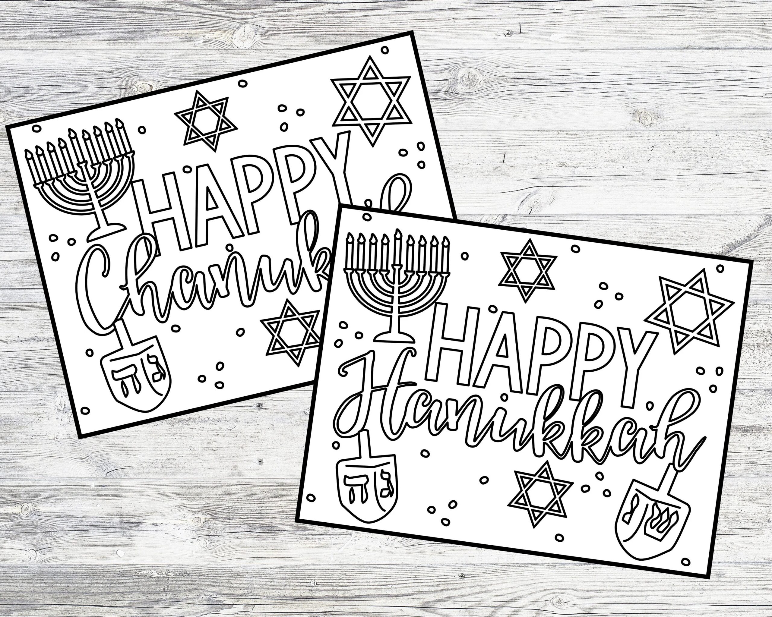 Printable Hanukkah chanukah Coloring Pages For Kids Or Adults Holiday Coloring Pages Instant Digital Download Etsy