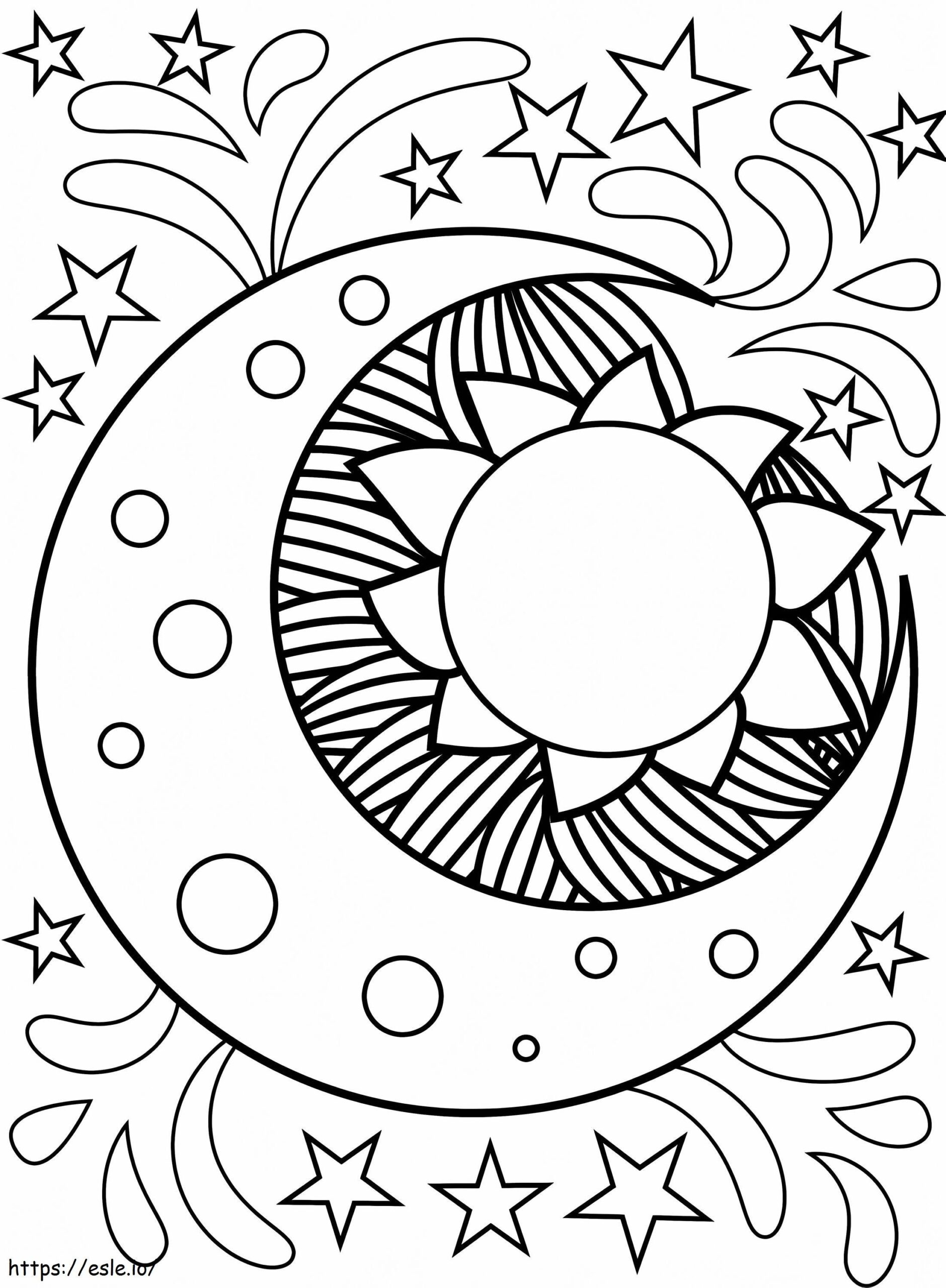 Printable Sun And Moon Coloring Page Printable Sun And Moon Coloring Page