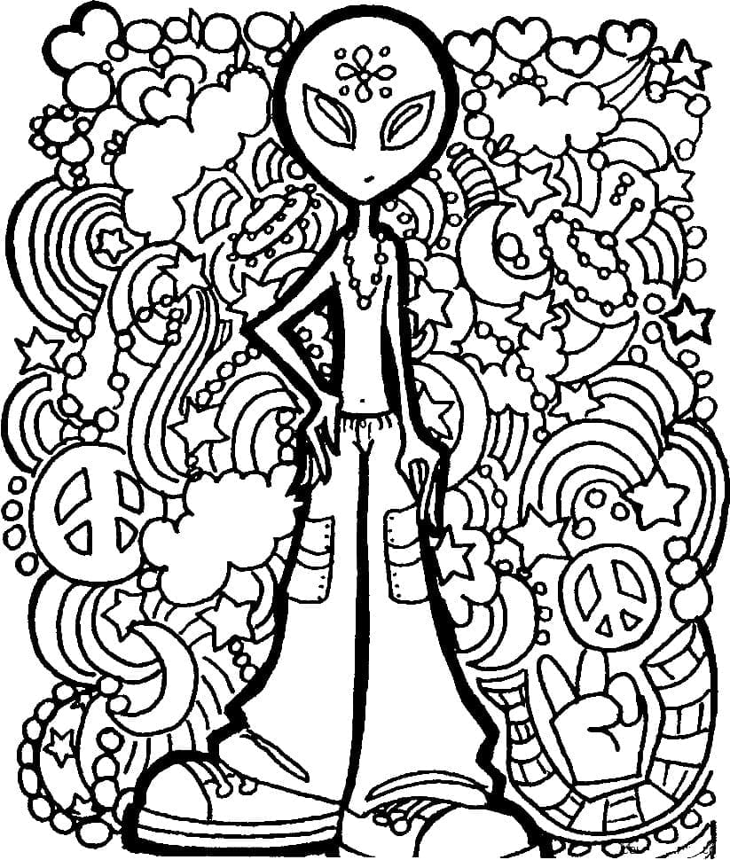 Psychedelic Alien Coloring Page Download Print Or Color Online For Free Psychedelic Alien Coloring Page Download Print Or Color Online For Free