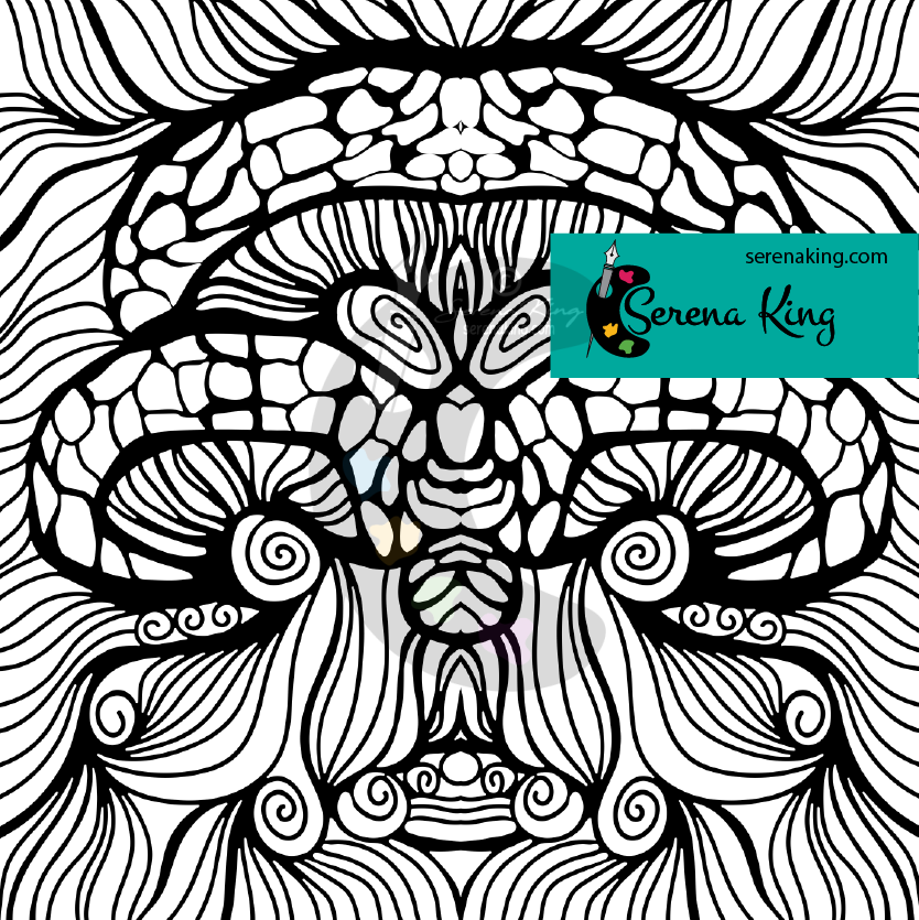 Psychedelic Pattern Coloring Page Serena King