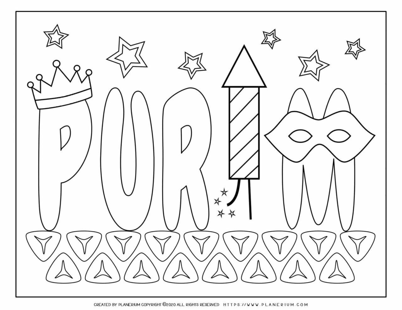 Purim Coloring Page Purim Title On Hamantaschen Planerium Purim Coloring Page Purim Title On Hamantaschen Planerium