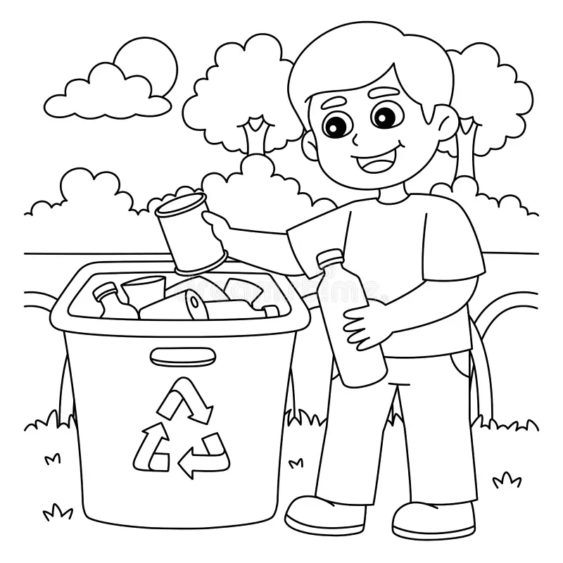 Recycling Coloring Page Stock Illustrations 182 Recycling 