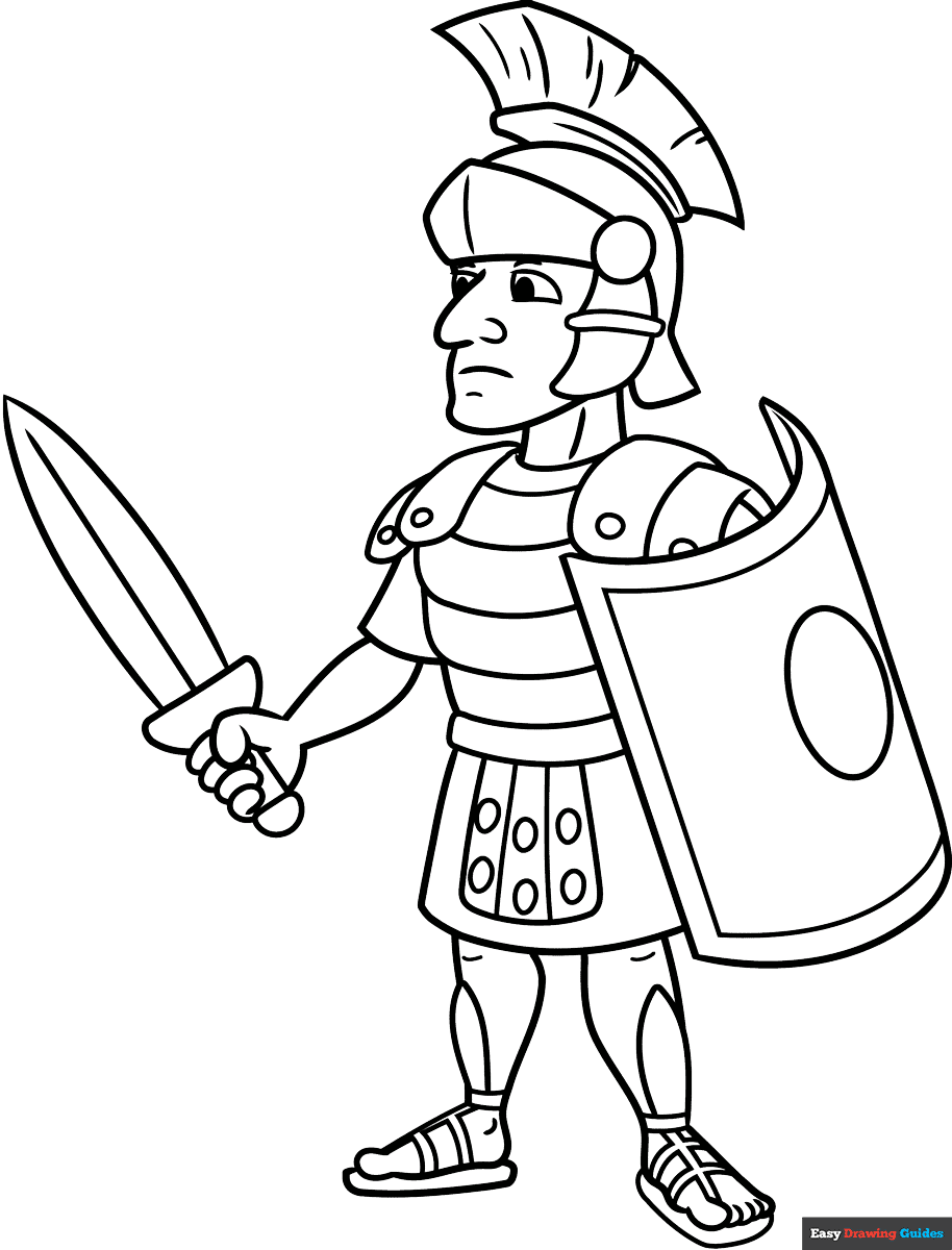 Roman Soldier Coloring Page Easy Drawing Guides Roman Soldier Coloring Page Easy Drawing Guides