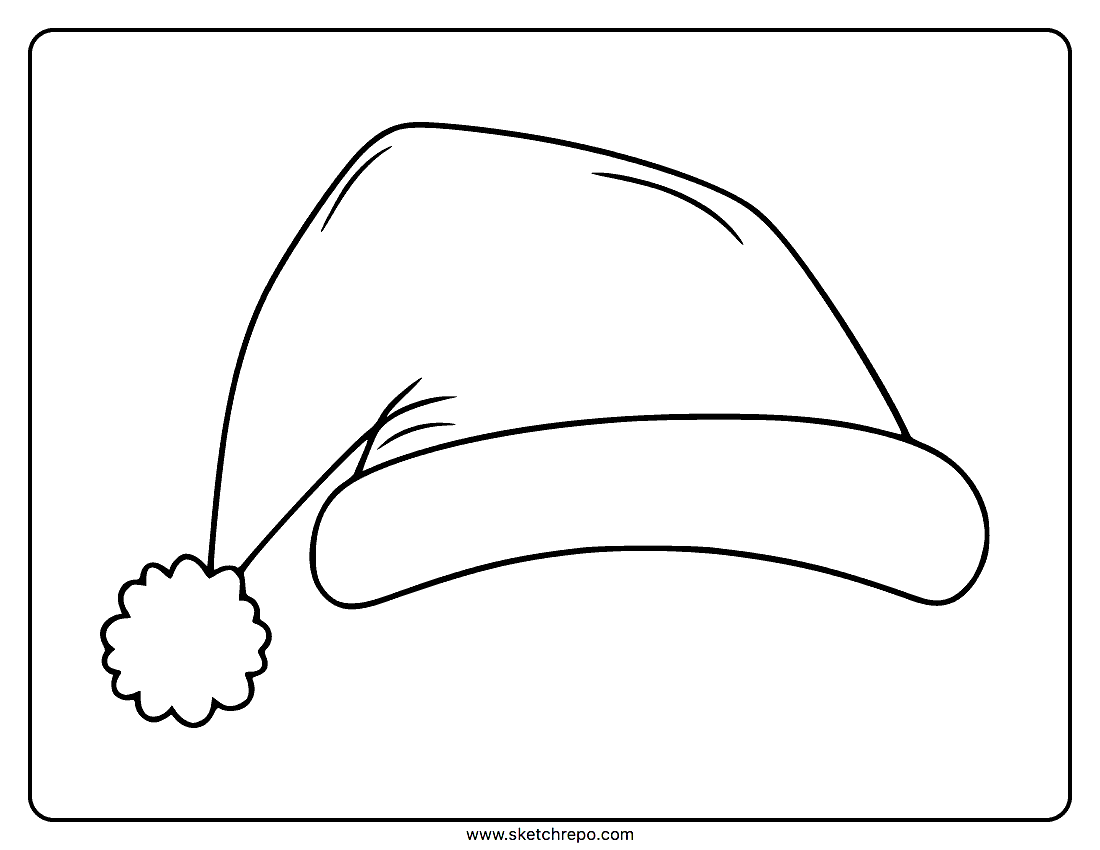 Santa Hat Coloring Page Sketch Repo Santa Hat Coloring Page Sketch Repo