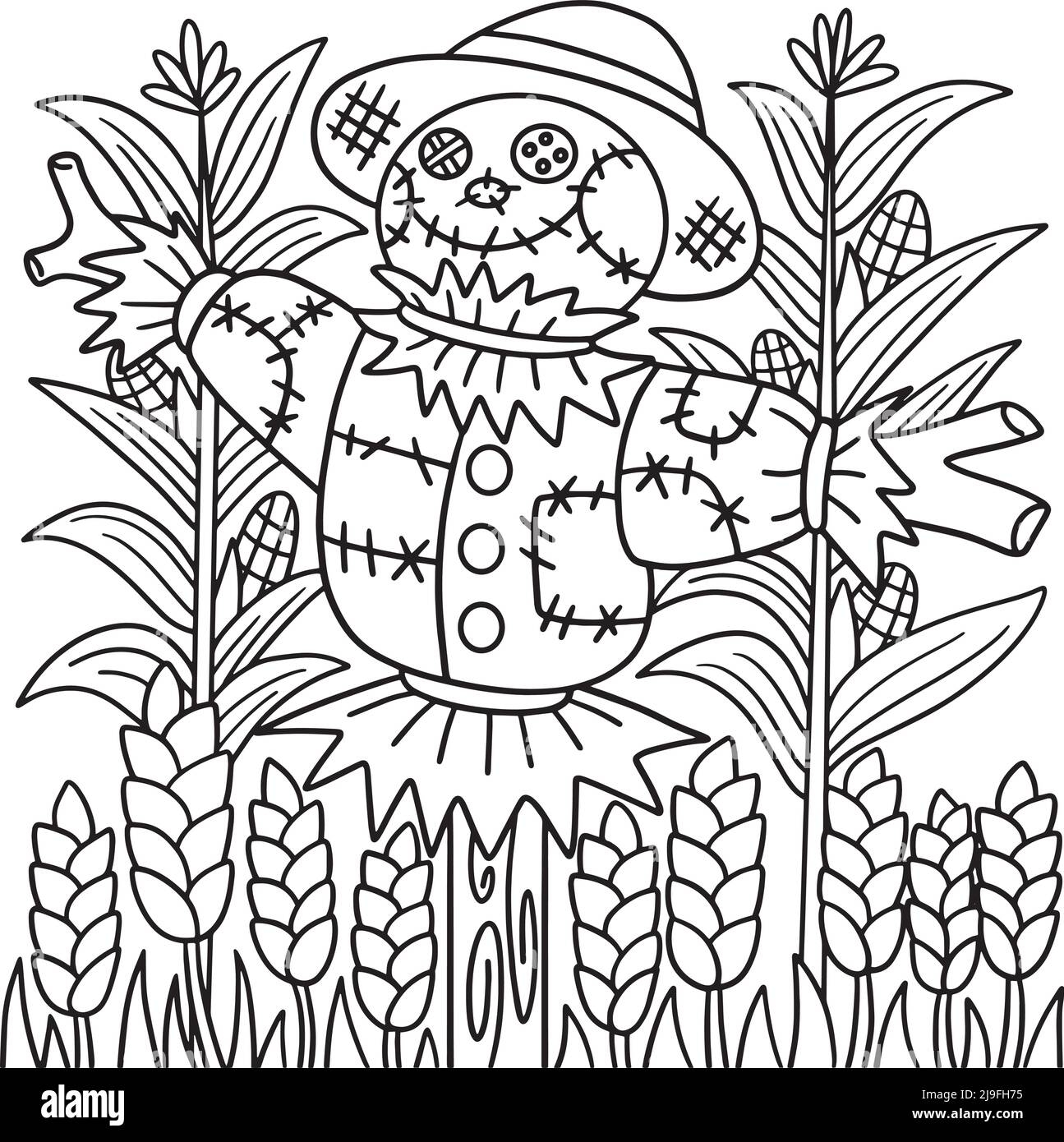 Scarecrow Coloring Page For Kids Stock Vector Image Art Alamy Scarecrow Coloring Page For Kids Stock Vector Image Art Alamy