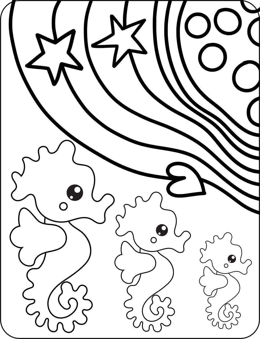 Seahorse Printable Coloring Pages